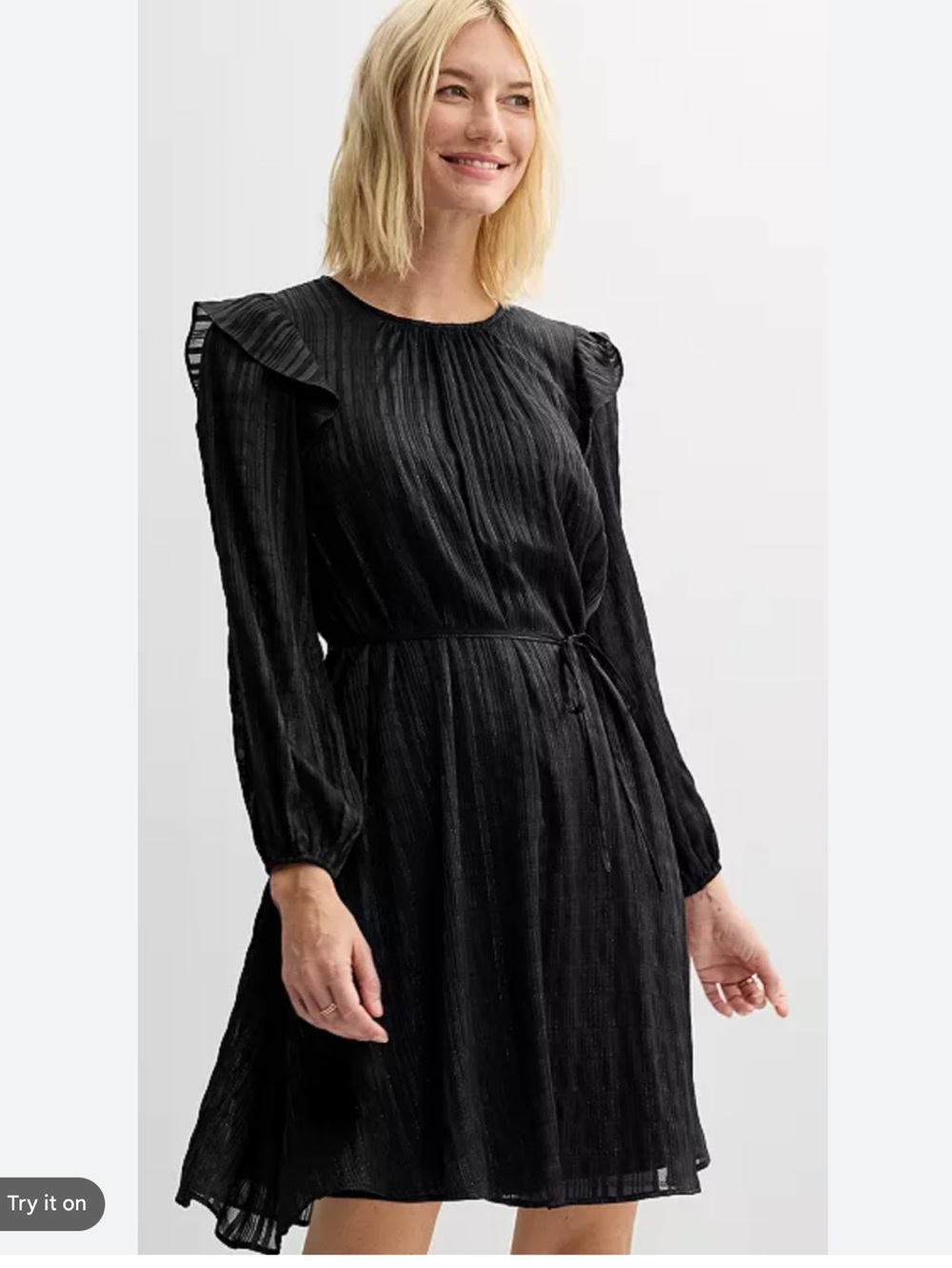 Nine West Black Dress with Metallic Lining